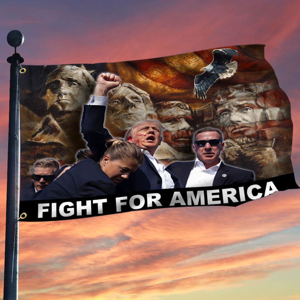 Trump 2024 Fight For America Flag Donald Trump shooter Shooting Rally Flag Trump Trend Flag