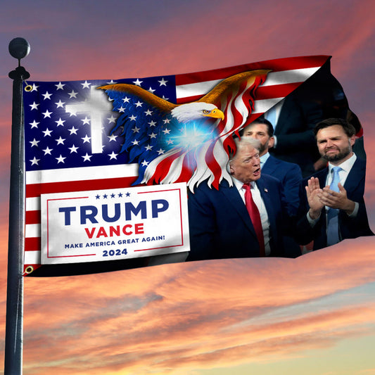 US Eagle Cross Trump Vance Make America Great Again 2024 Flag Trump Vance Flag