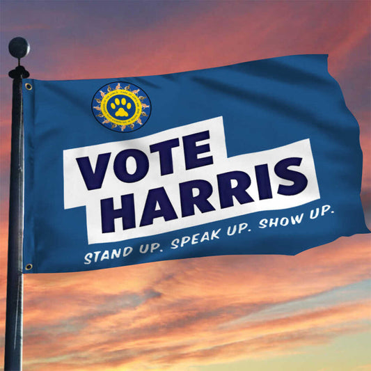 Vote Harris Stand Up Speak Up Show Up Flag Support Kamala Harris Flag Indoor Outdoor