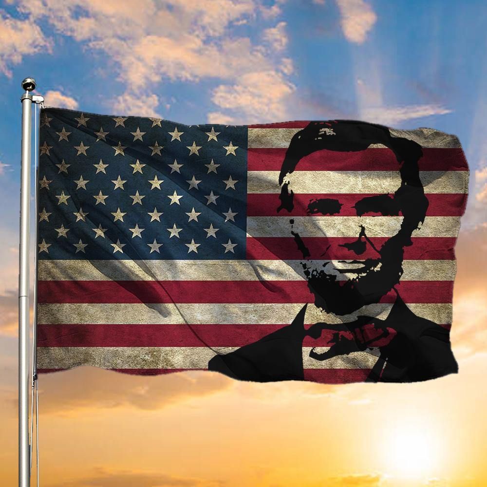 Abraham Lincoln Flag American Old Retro Flag For President Lincoln Day 2024