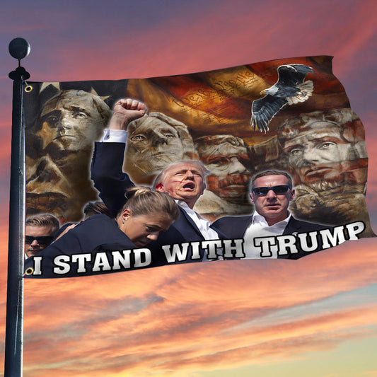 Trump Shooting Flag I Stand With Trump Flag 2024 Republican Merchandise