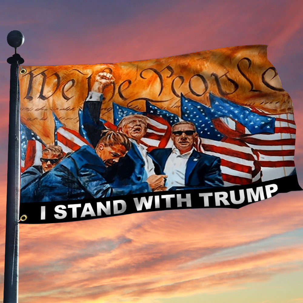 Vote Trump Flag I Stand With Trump Rally Shooting Flag Donald Trump Shooter Assassination Rally Banner