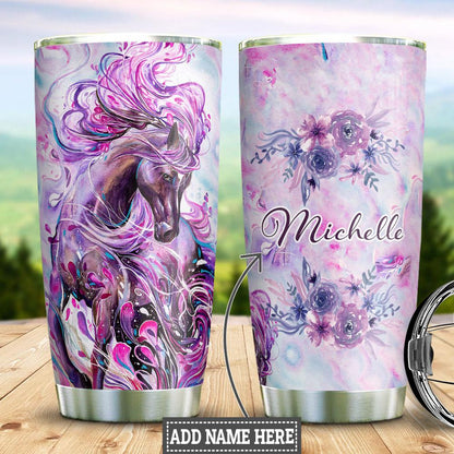 Personalized Horse Tumbler Gift For Her Purple Tumbler