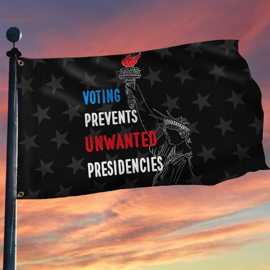 Voting Prevents Unwanted Presidencies Flag Vote Blue Feminist Flags Indoor Outdoor