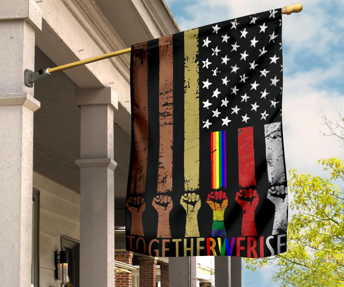 American Together We Rise Flag Juneteenth Be Kind Asl Flag Blm Patriotic Gifts