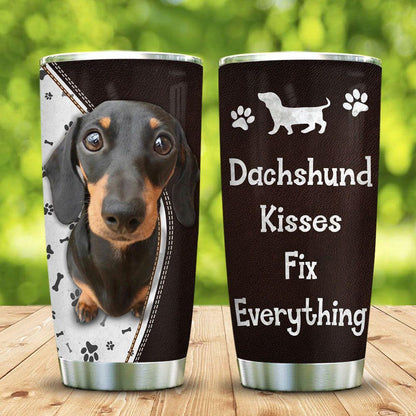 Dog Tumbler Dachshund Kisses Fix Everything