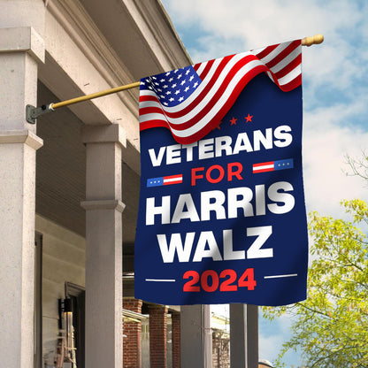 Veterans For Harris Walz 2024 Flag Kamala Harris Campaign Merch President-Elect Flag