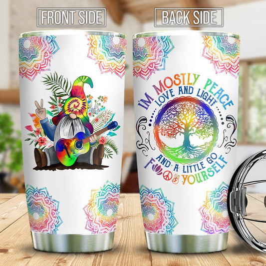 Tie Dye Gnome Hippie Tumbler Im Mostly Peace Love And Light