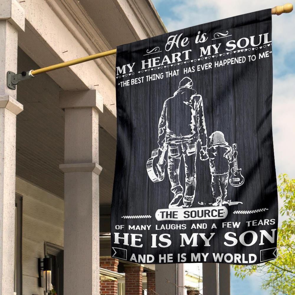 He Is My Son And He Is My World Flag Fathers Day Decoration Ideas