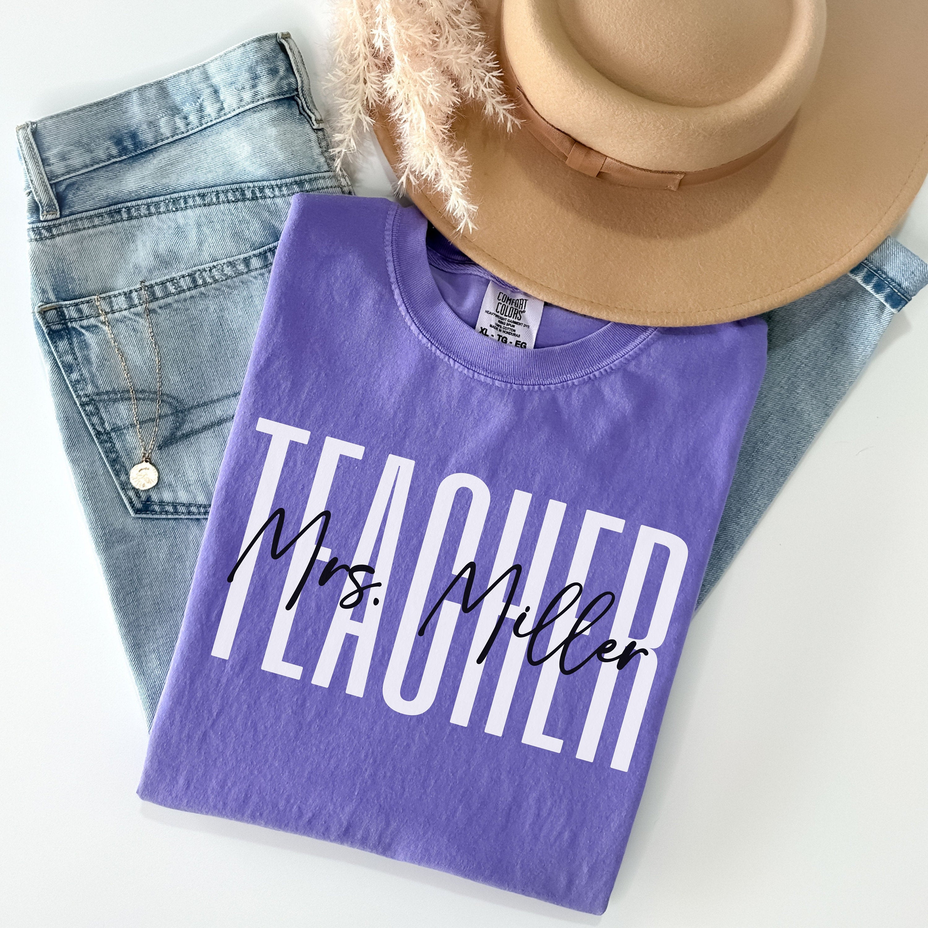 Custom Teacher Shirt, Comfort Colors Teacher Tee, Personalized Teacher Gift, Teacher Appreciation, Back to School, New Teacher Gift