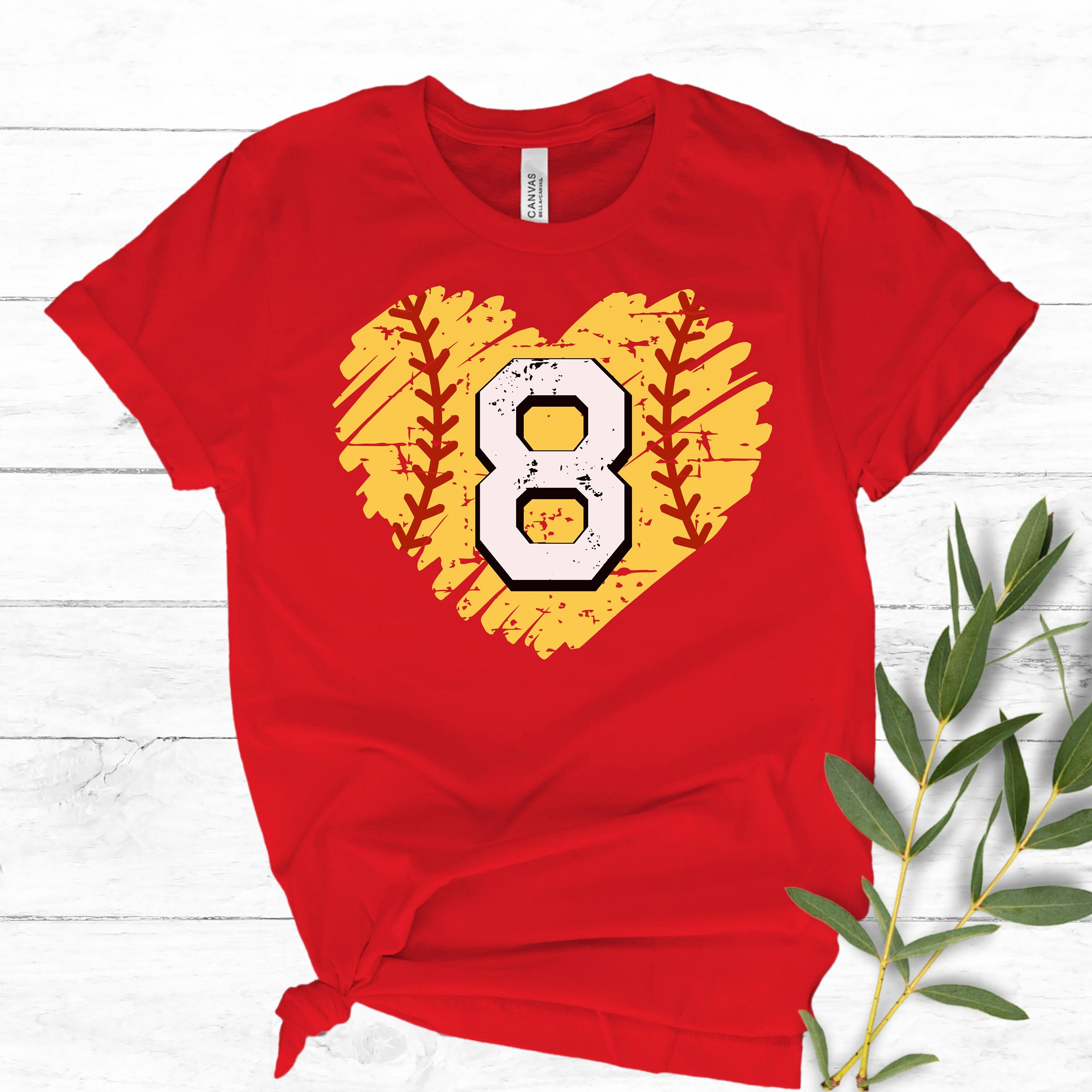 Custom Softball Number Shirt, Softball Heart Shirt, Softball Mom Shirt, Softball Team Shirt, Personalized Softball Shirt, Softball Fan Shirt