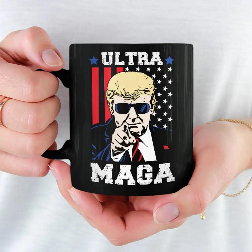 Ultra Maga, We Vote For Trump - Trump Election Black Mug