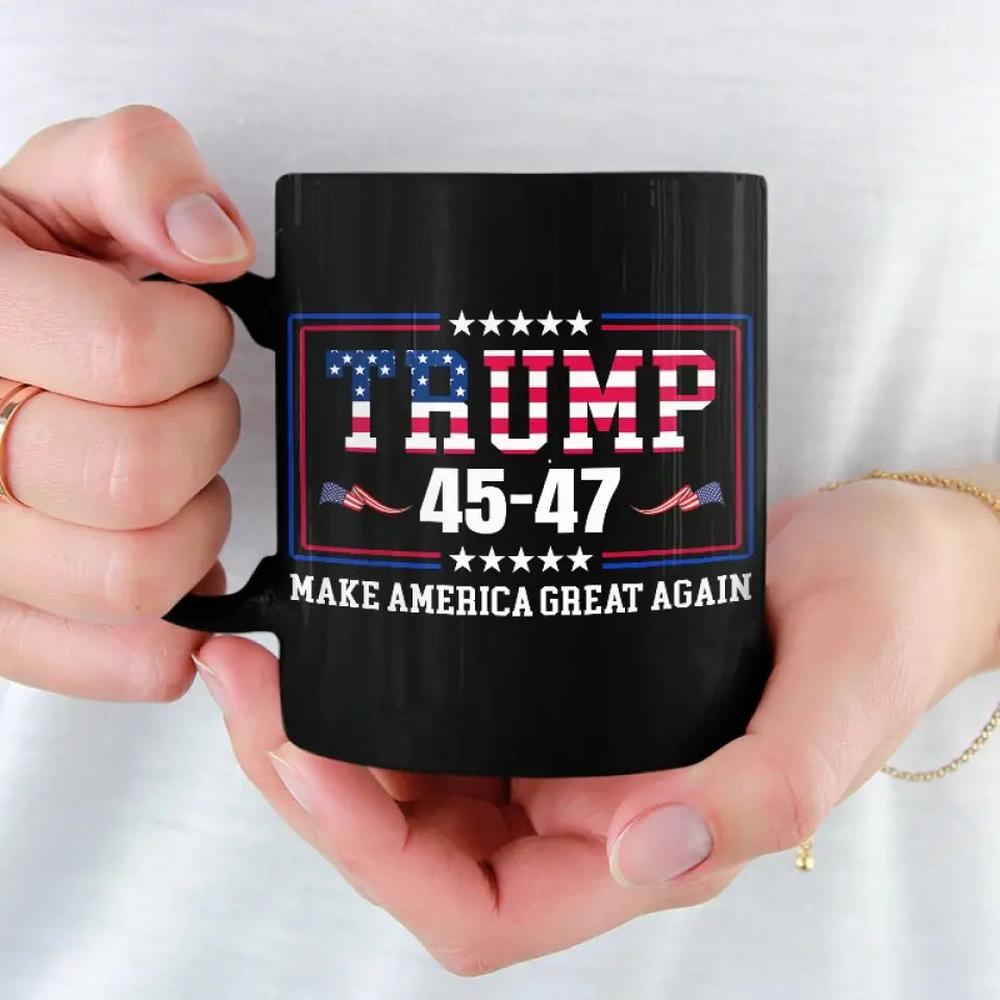 Never Surrender - Trump Election Black Mug