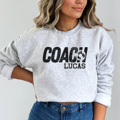 Custom Soccer Coach Sweatshirt, Personalized Soccer Coach Crewneck, Soccer Coach Gift, Coach Tee