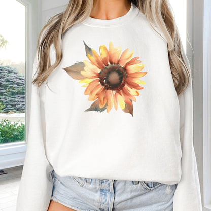 Fall Floral Sweatshirt, Watercolor Sunflower Shirt, Wildflower Fall Sweater, Thanksgiving Sweatshirt, Women's Fall Gift