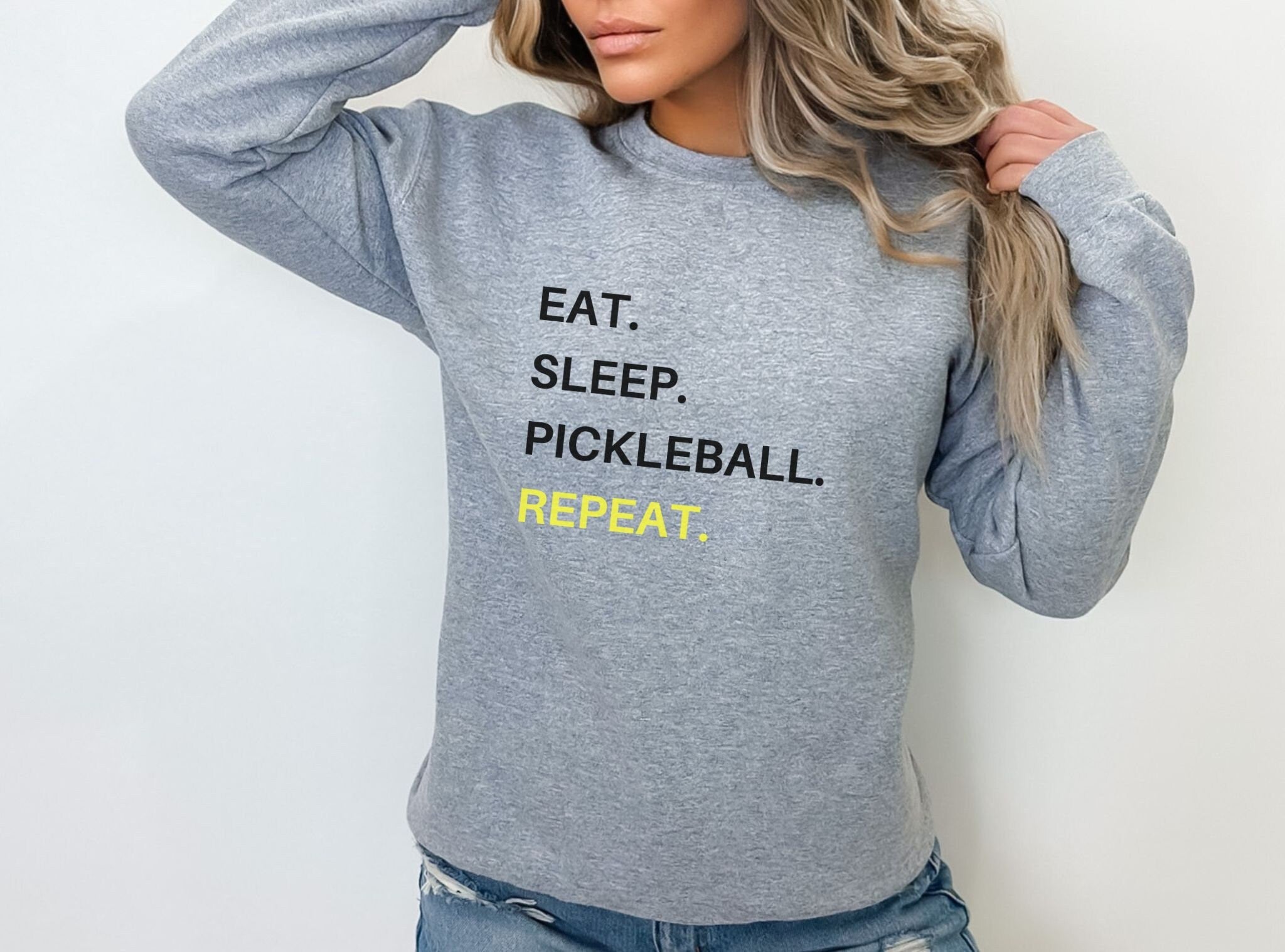 Eat Sleep Pickleball Repeat Sweatshirt, pickleball sweatshirts, pickleball sweater, love pickleball sweatshirt