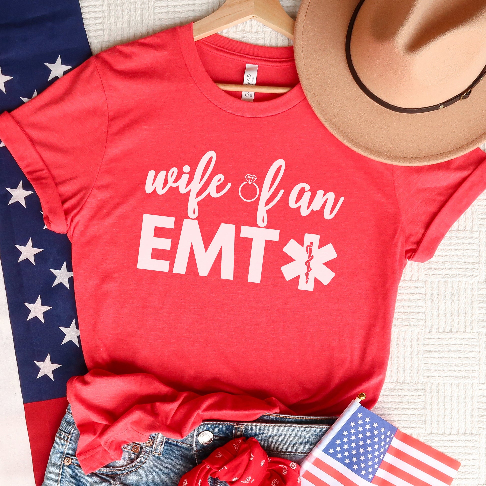 EMT wife shirt, wife of a paramedic, EMS wife shirt, first responder wife tee, emt t-shirts, emt gift, emt wife gifts