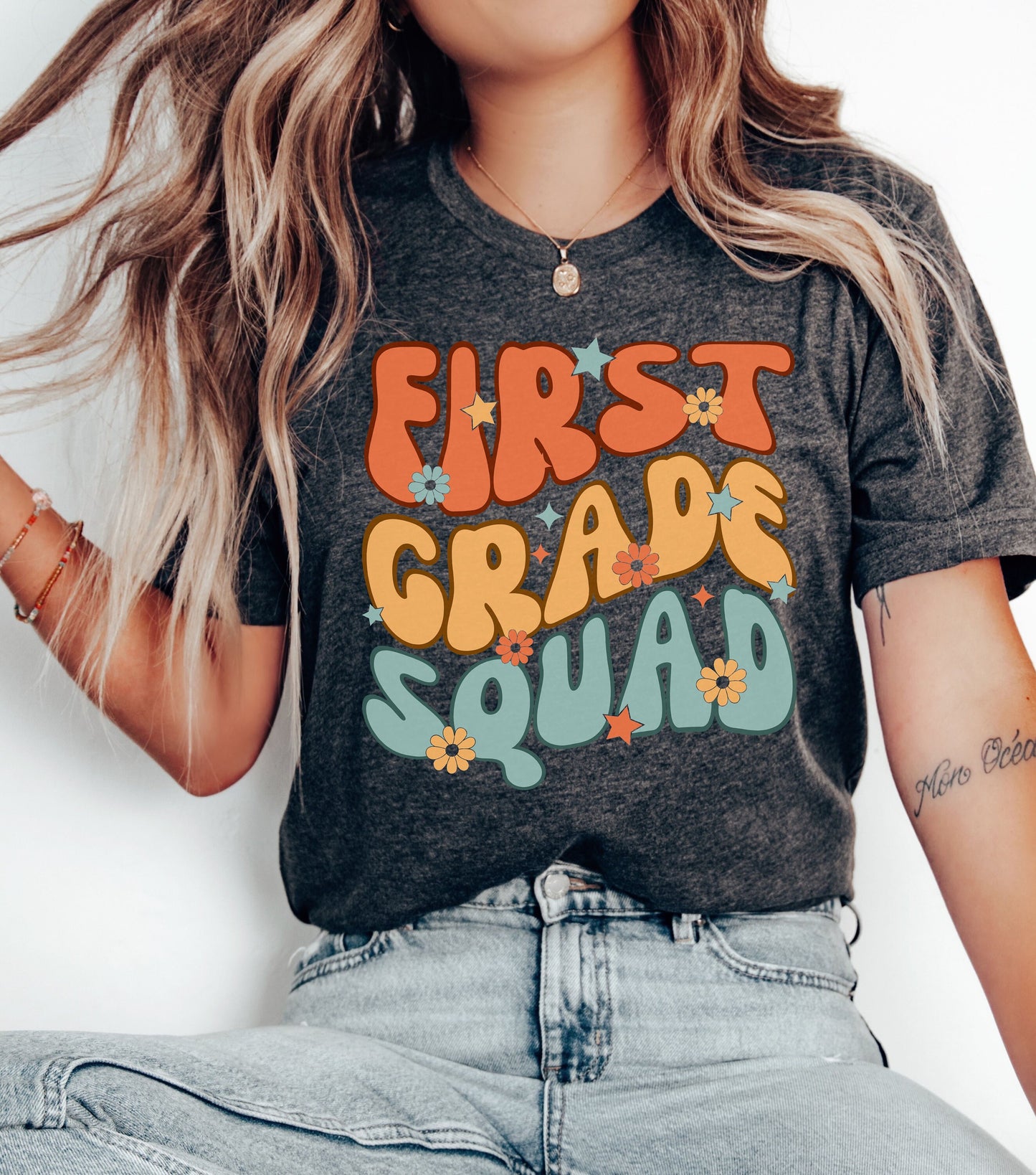 First Grade Squad Shirt, 1st Grade Teacher Shirt, Grade Level Teacher Shirts, Back to School Teacher Shirt, Groovy First Grade Team Tshirt