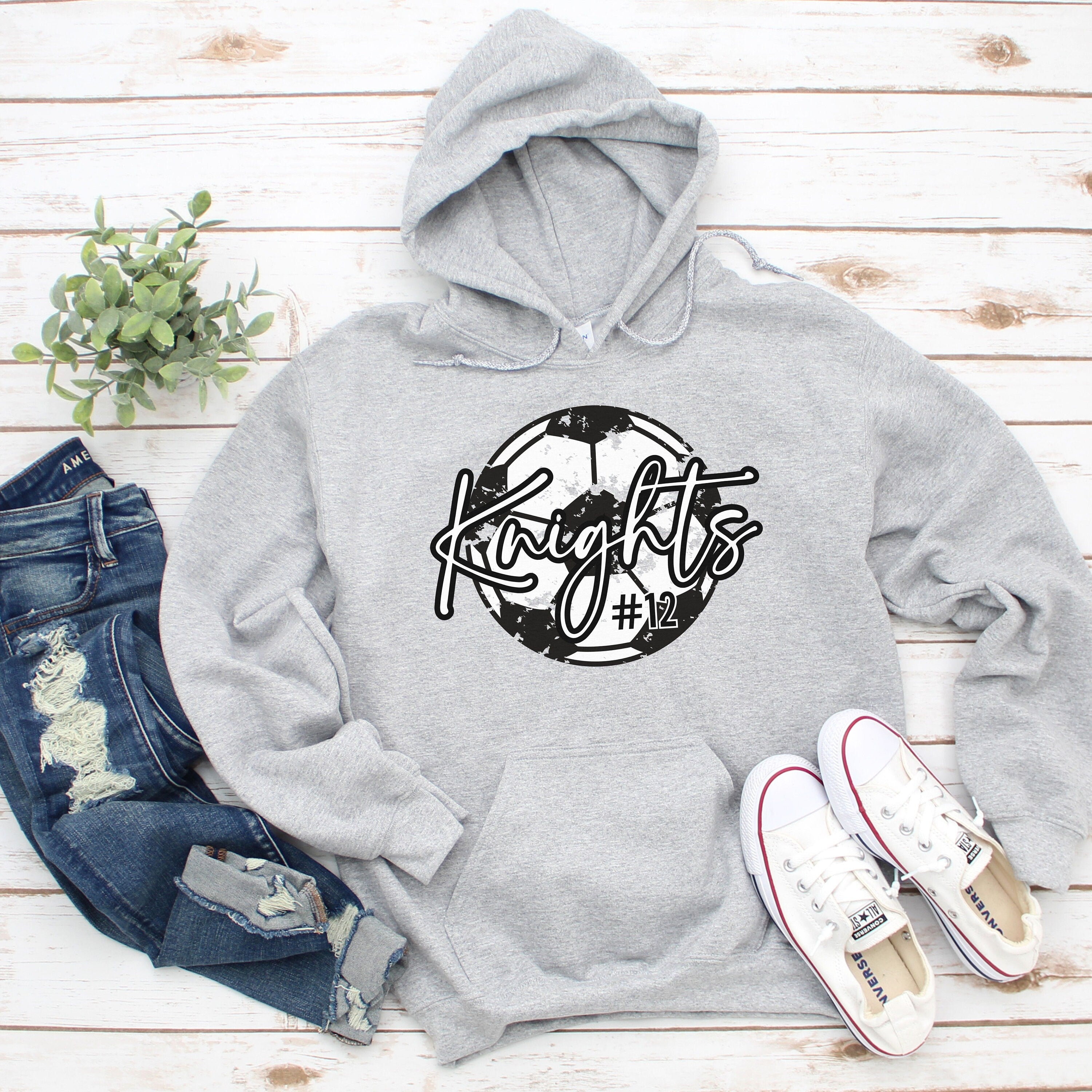 Custom Soccer Sweatshirt, Personalized Soccer Mom Crewneck, Distressed Soccer Pullover, Soccer Number Shirt