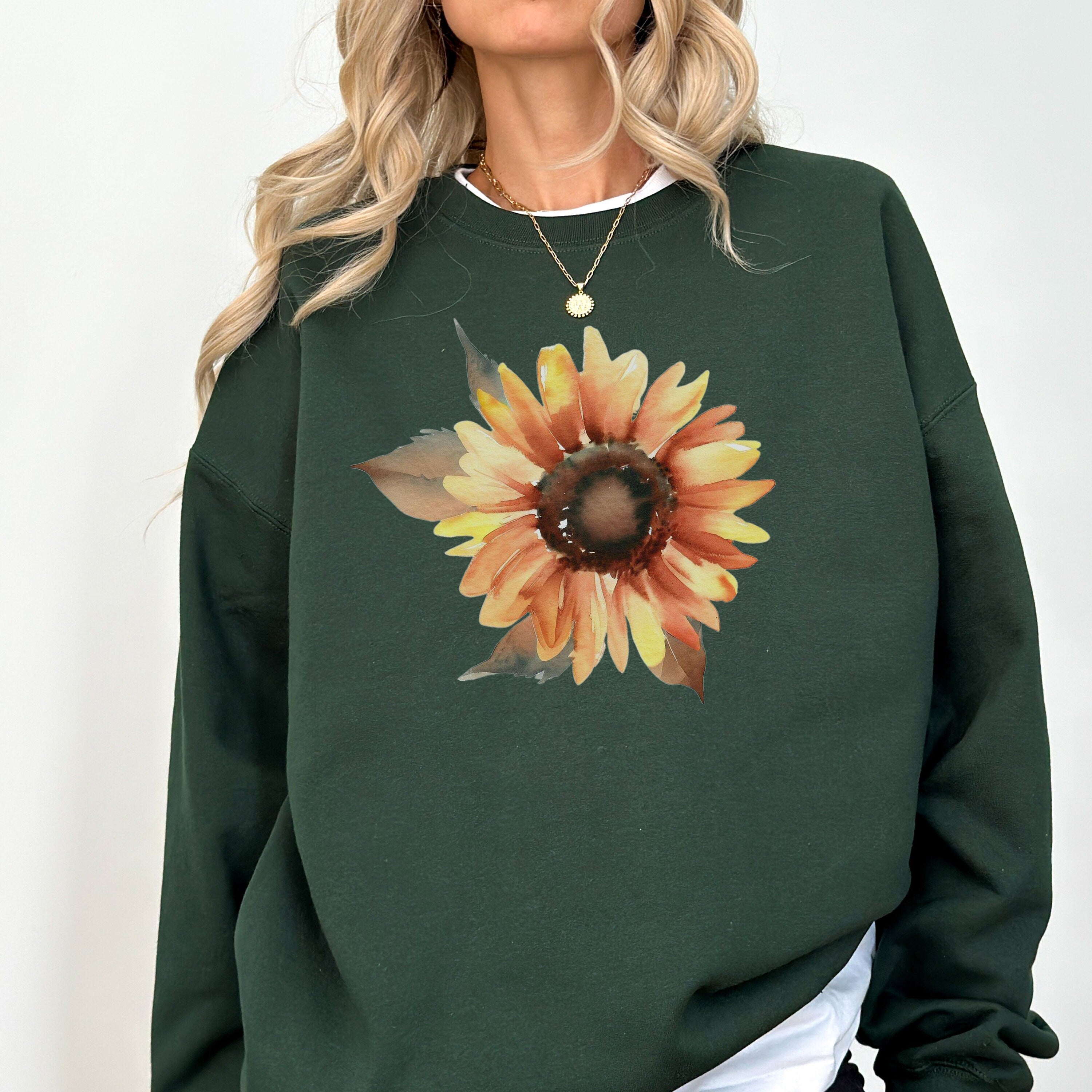 Fall Floral Sweatshirt, Watercolor Sunflower Shirt, Wildflower Fall Sweater, Thanksgiving Sweatshirt, Women's Fall Gift, Autumn Shirt