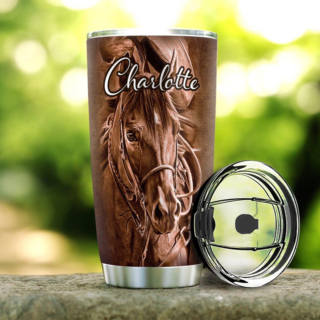 Personalized 20oz Horse Tumbler Gift For Horse Lovers