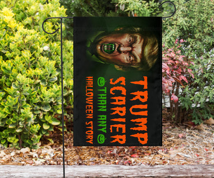 Trump Scarier Than Any Halloween Story Flag Anti Trump Political Halloween Lawn Decorations