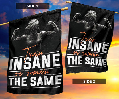 Train Insane Remain The Same Flag Motivational Workout Room Home Gym Decor