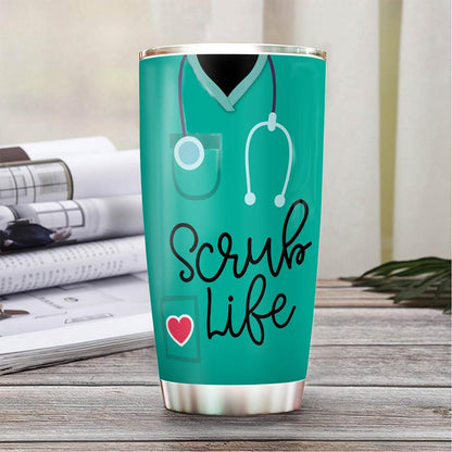 Personalized Nurse Tumbler Scrub Life