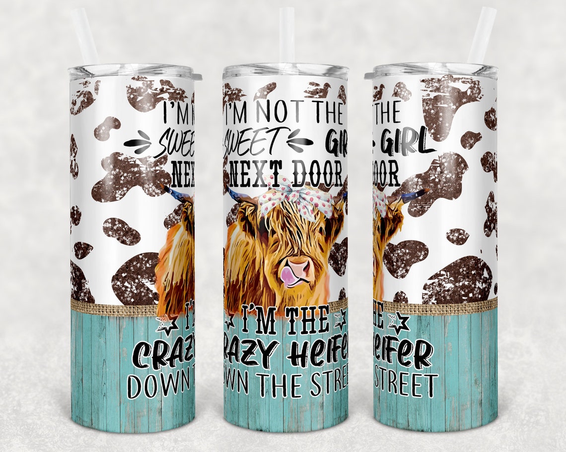 Skinny Tumbler Gift For Her Im the Crazy Heifer Down The Street