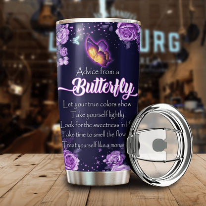 Custom Name Butterfly Tumbler Advice From A Butterfly