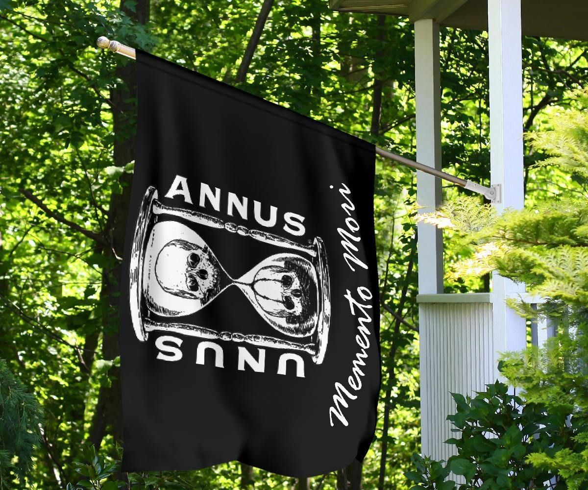 Unus Annus Flag Memento Mori Halloween Flag Outdoor Ornament For Halloween Party