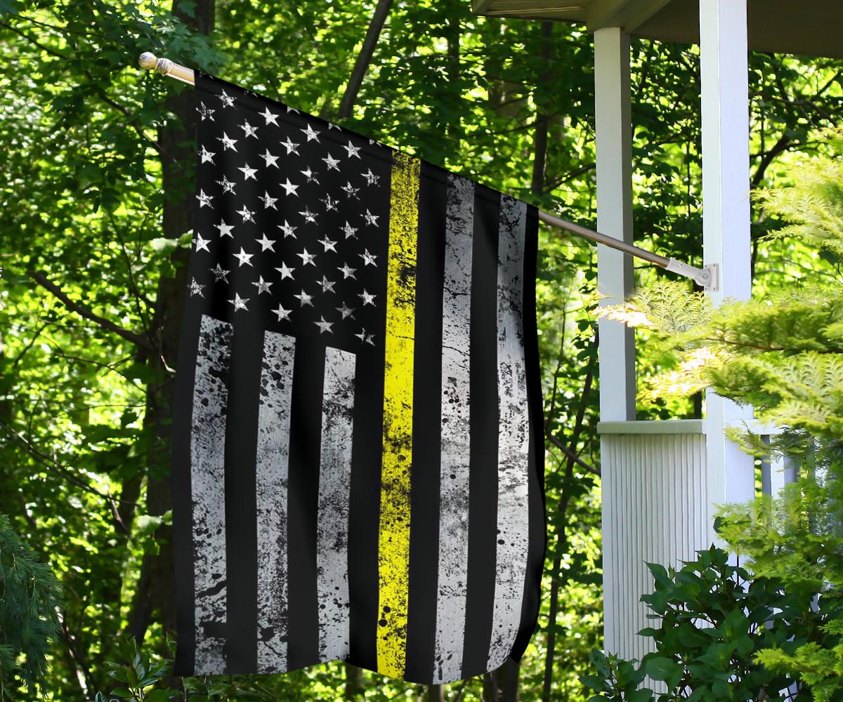 Thin Yellow Line Flag Old Retro Graphic American Flag With Yellow Stripe