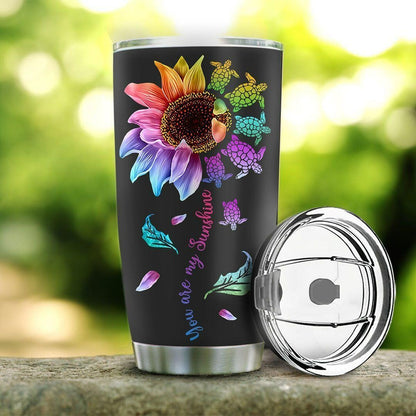 Custom Name Turtle Hippie Tumbler You Are My Sunshine