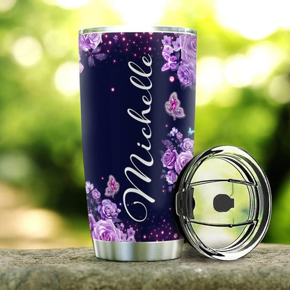 Custom Name Butterfly Tumbler