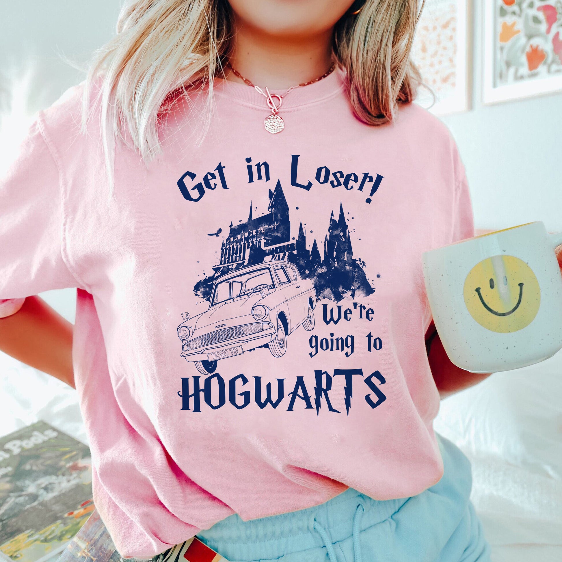 Get in Loser Were Going To Hogwarts Shirt, Trending Unisex Shirt, Unique Shirt Gift, Wizard Flying Car Sweatshirt, Universal Studios Hoodie