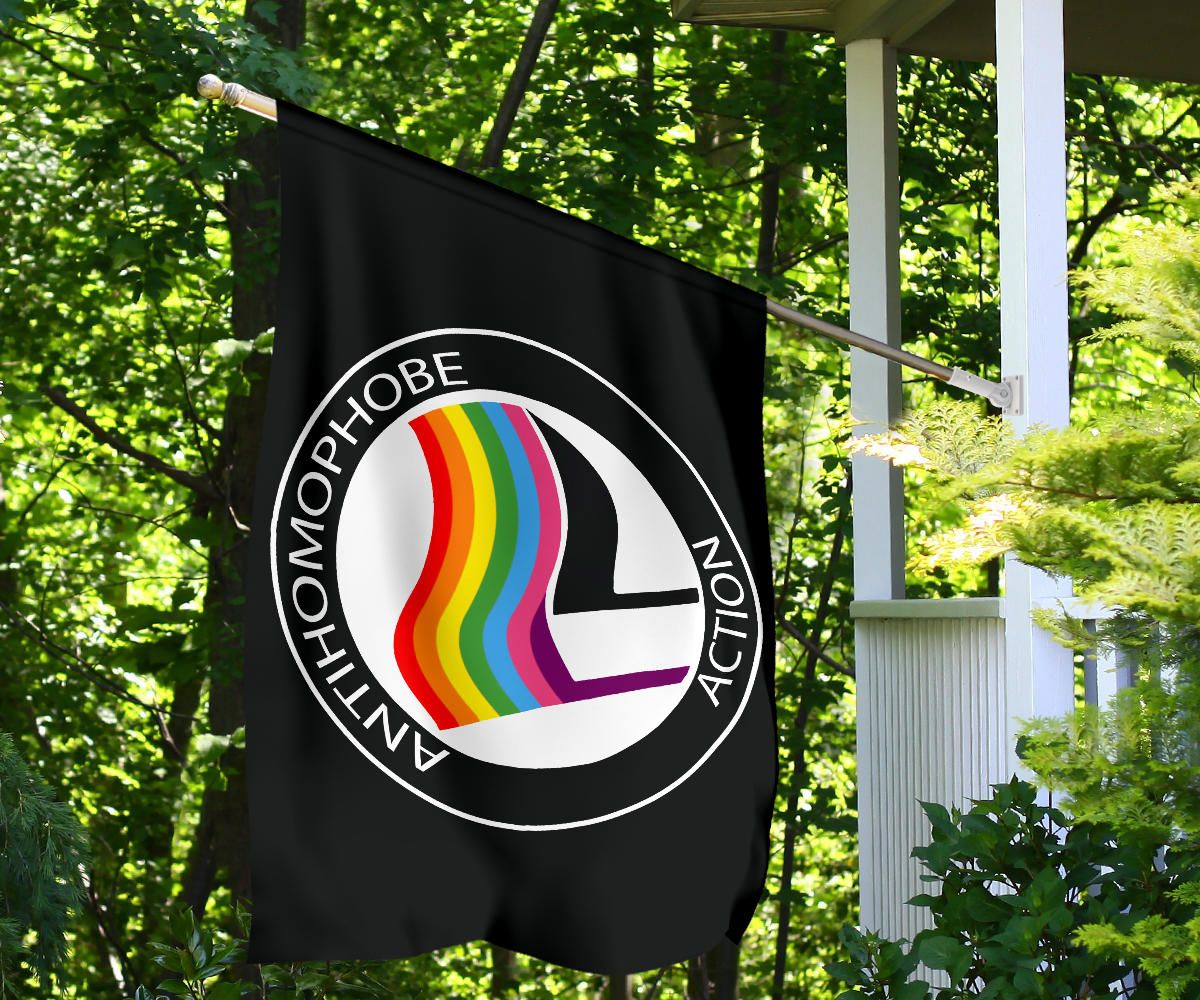 Anti Homophobe Action Flag Support LGBT Pride Banner CCAH Anti Homophobia Antifa