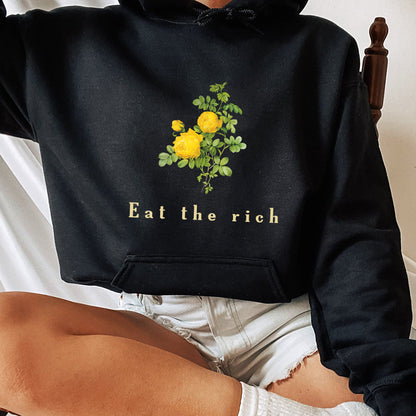 Eat The Rich Shirt, Trending Unisex Tee Shirt, Activist Vintage Aesthetic Tee,Botanical Feminist Cute Shirt, Eat The Rich Sweatshirt Hoodie