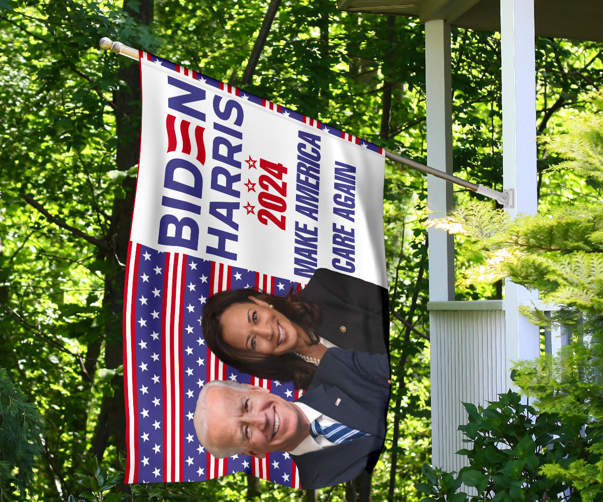 Biden Harris 2024 Make America Care Again Flag Biden Harris Campaign Merch President Election