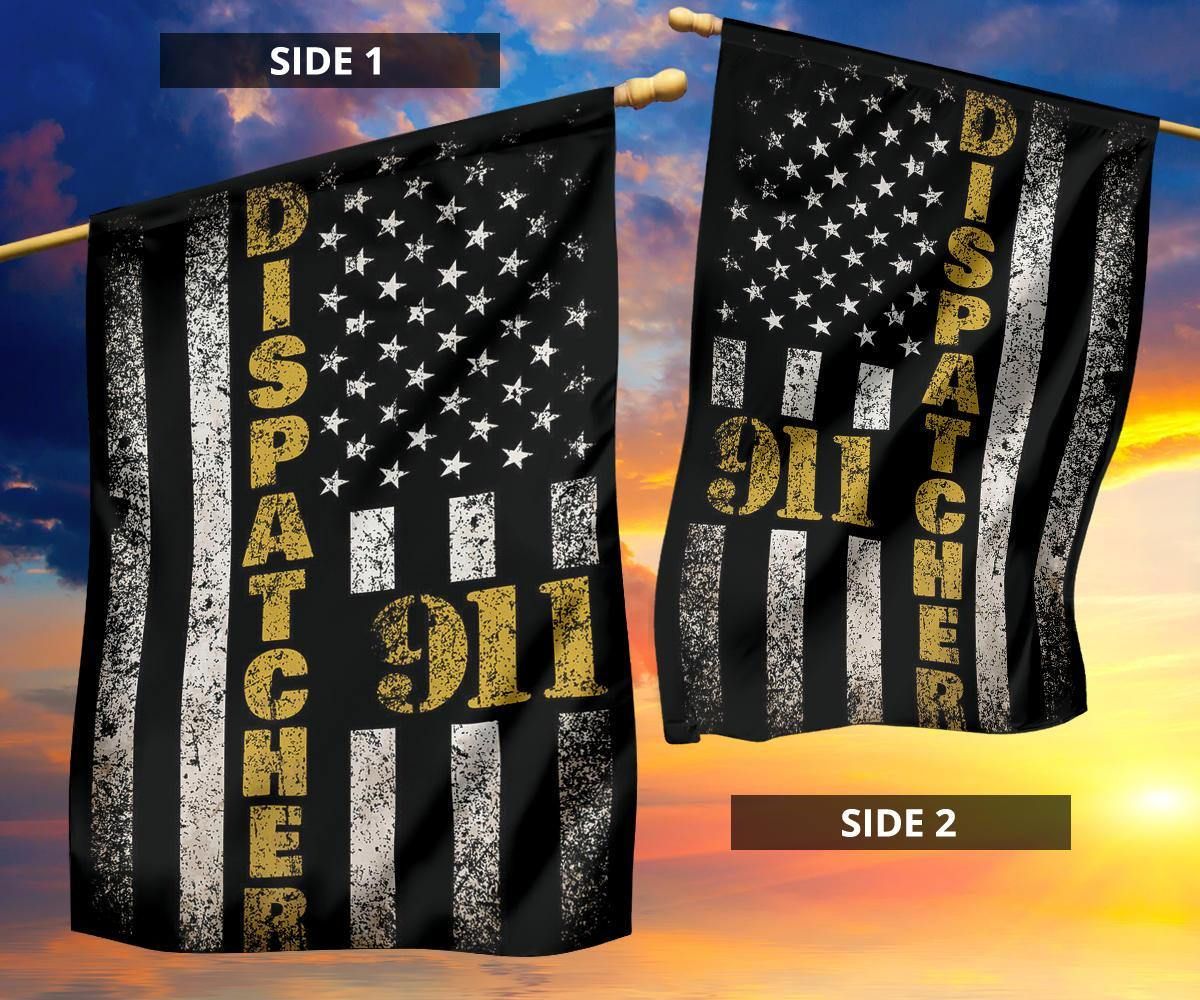 911 Dispatcher Yellow Line Flag Thin Gold Line Dispatcher Flag 911 Dispatcher Gift