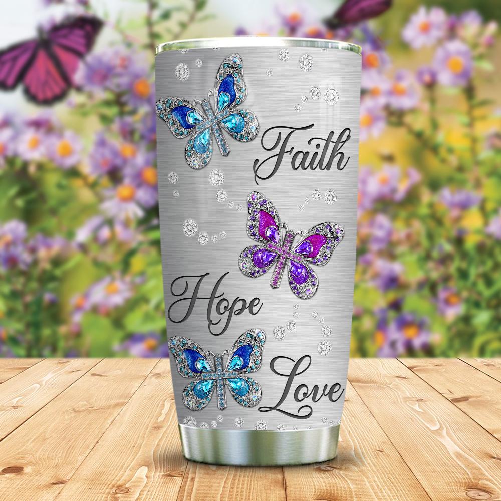 Personalized Butterfly Tumbler Gift For Women Wake By Faith