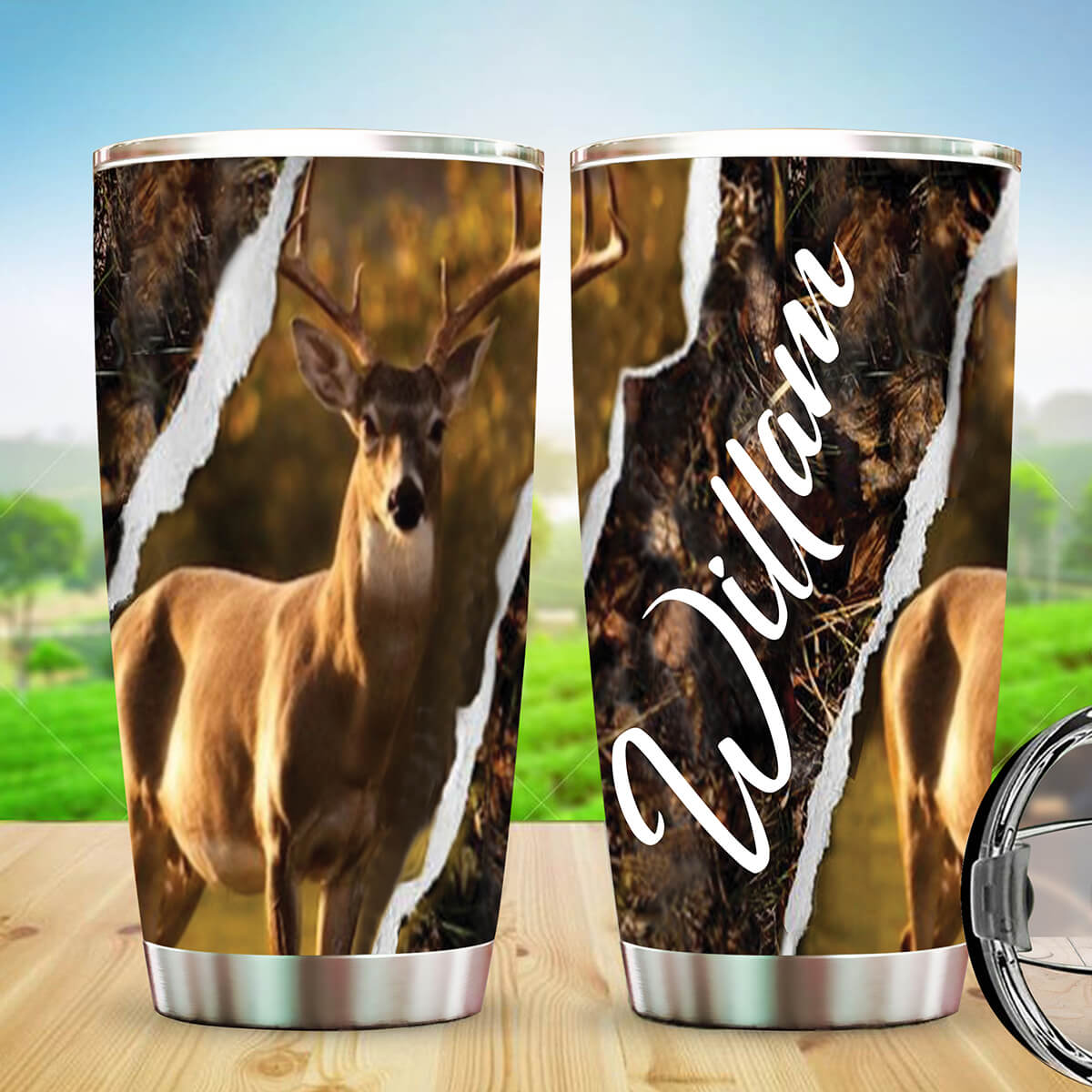 Personalized Deer Hunting Tumbler