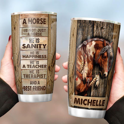 Personalized Horse Tumbler Sanity Happiness Teacher Therapist Best Friend