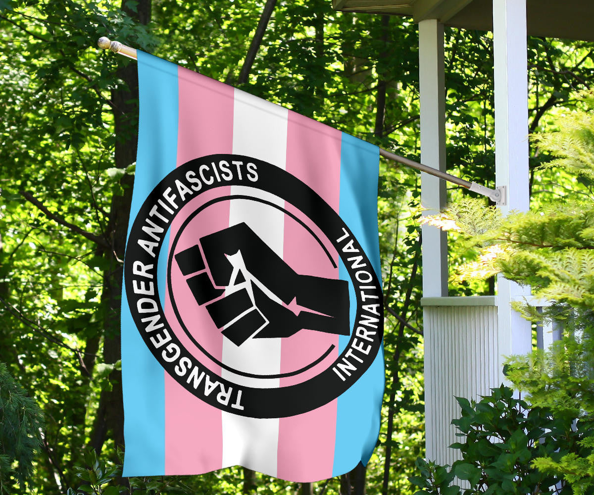 Trans Flag Transgender Anti Fascist International Power Fist Anti Homophobic Pride Merch