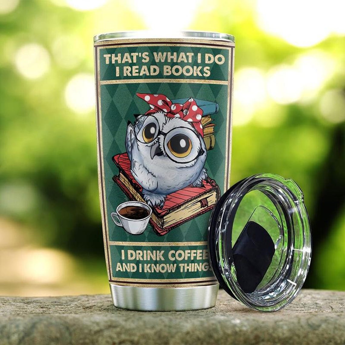 Personalized Owl Tumbler That's What I Do I Read Books