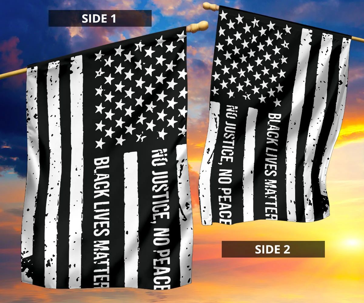 American No Justice No Peace Black Lives Matter Flag Blm