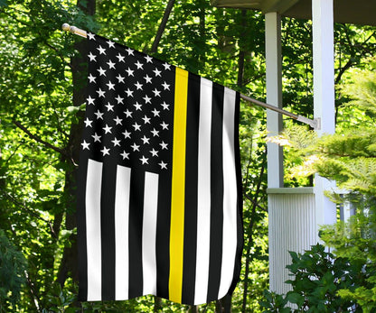 Thin Yellow Line Flag Gold Honor Dispatcher Tow Truck Driver Security Guard Loss Prevention