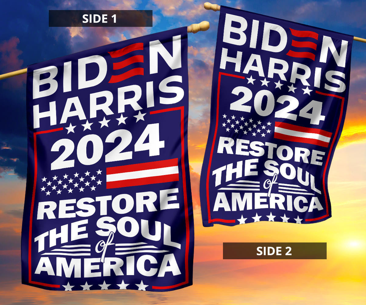 Biden Harris 2024 Restore The Soul Of America Flag Biden Harris 2024 Flag For Supporter