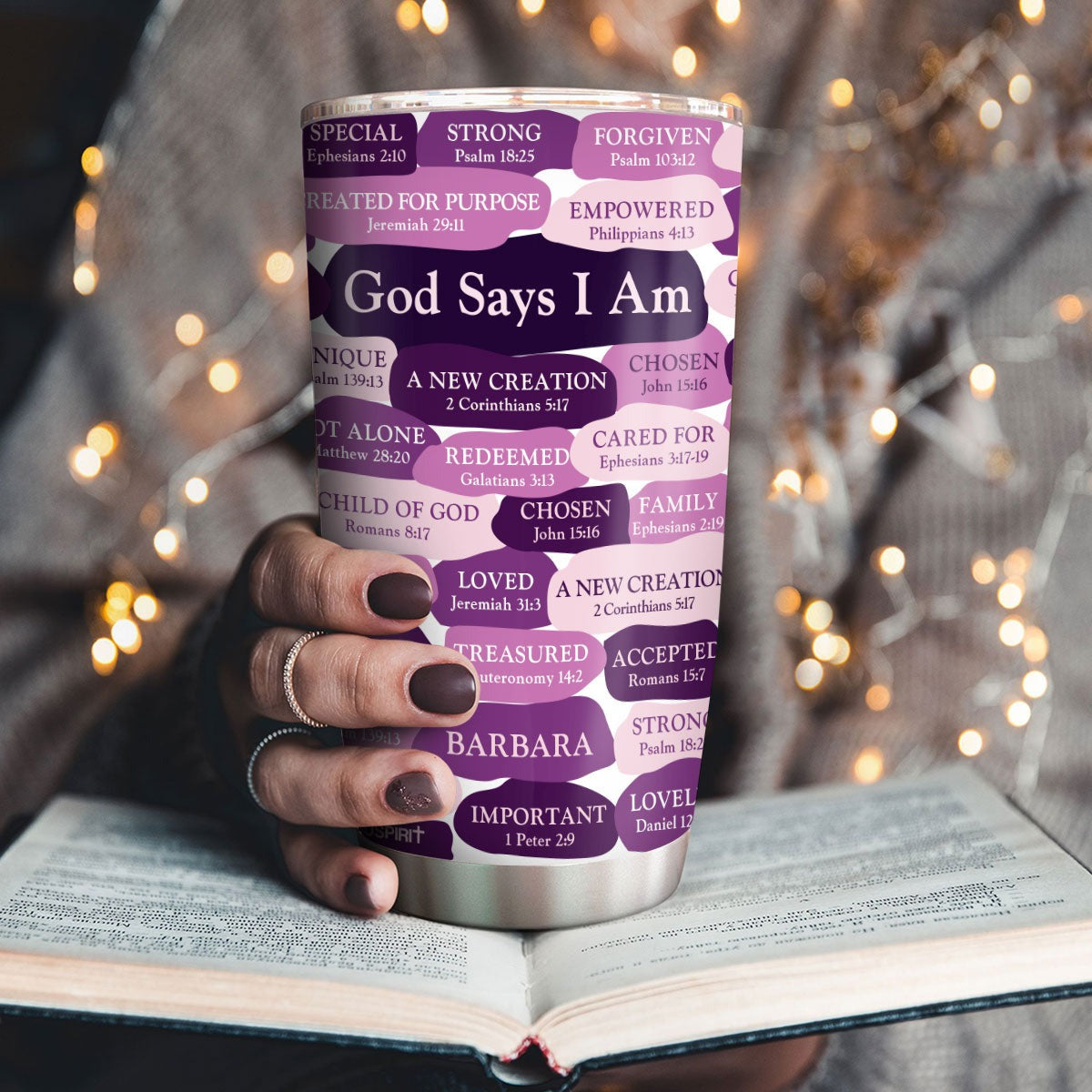 Personalized Christian Tumbler What God Says I Am