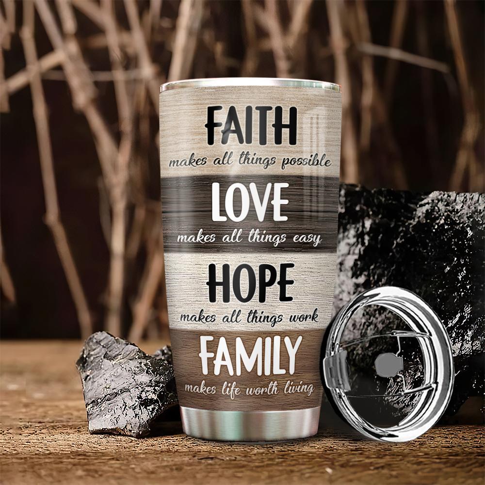 Personalized Jesus Tumbler Faith Hope Love Family