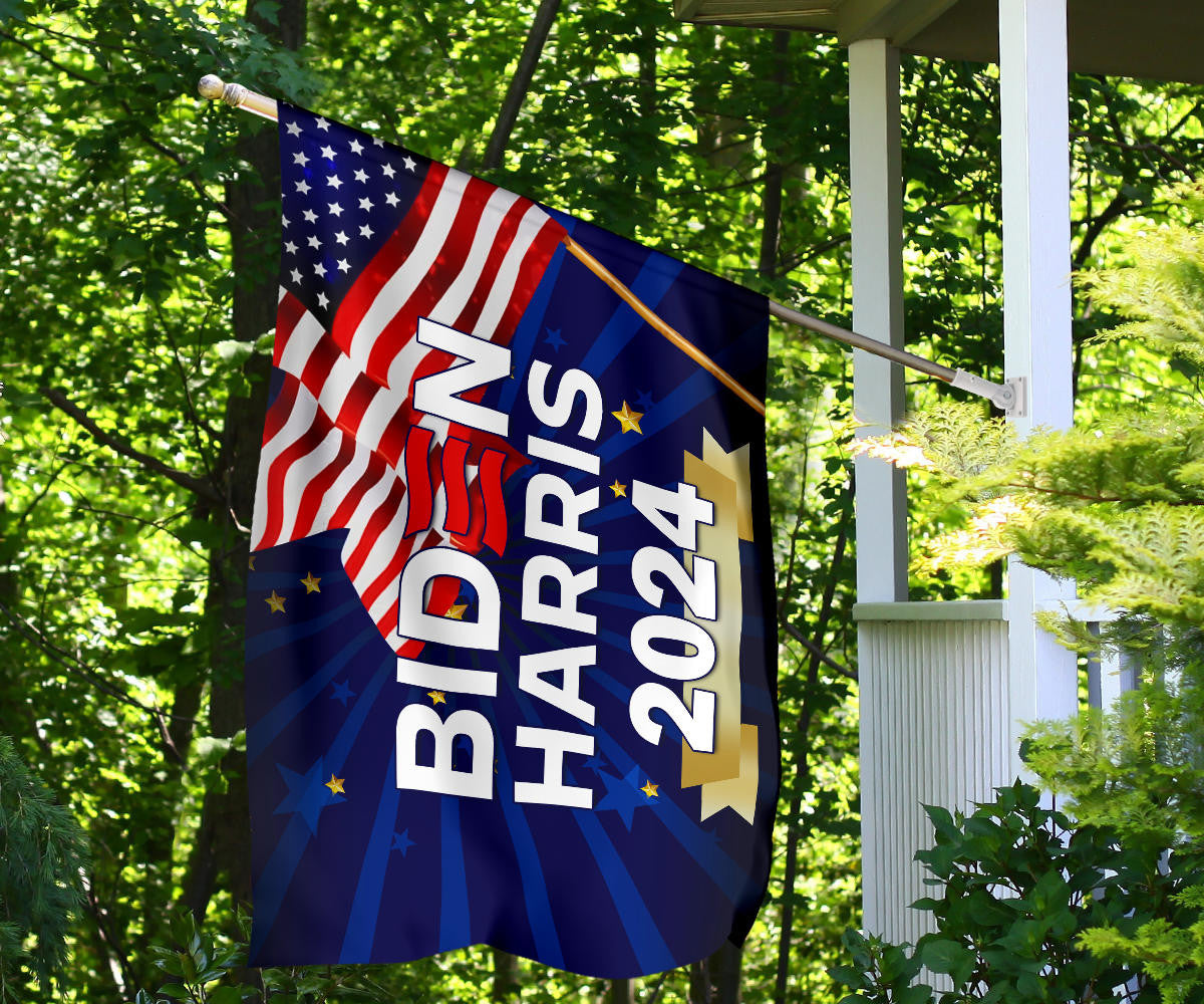 Biden Harris 2024 Flag Patriotic Re-Elect Biden Presidential Campaign 2024 Merch Decor